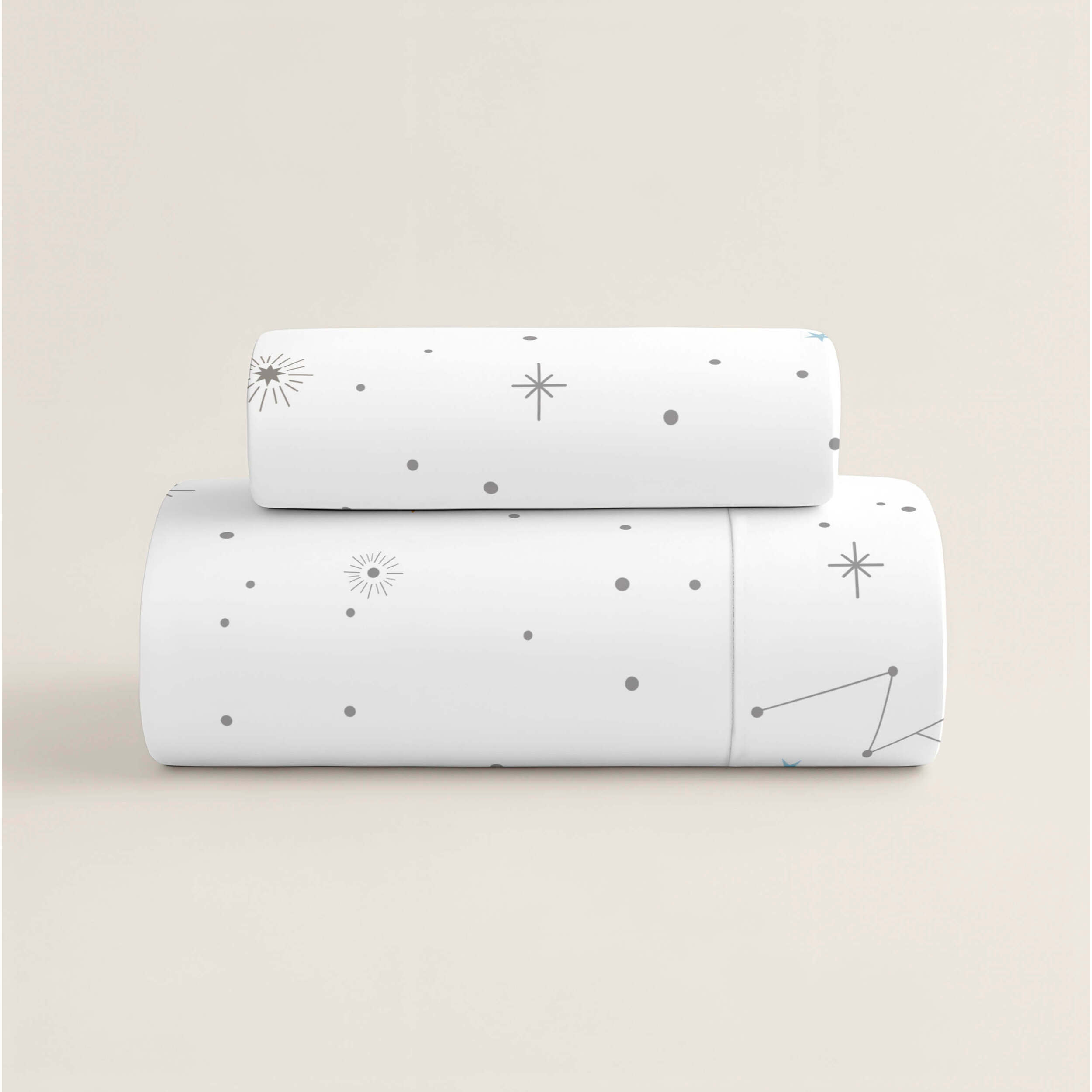 Funda Nórdica Estampada - Reversible - Infantil - Cierre Solapa - 100% Algodón - Incluye 1 Funda de Almohada - Cuna/Maxicuna - Viaje Espacial