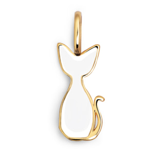 Charm Salem Gato Enamel White Baño Oro