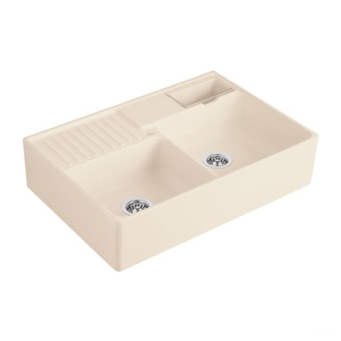 Evier cuisine Tradition Ivory CeramicPlus avec vidage manuel
