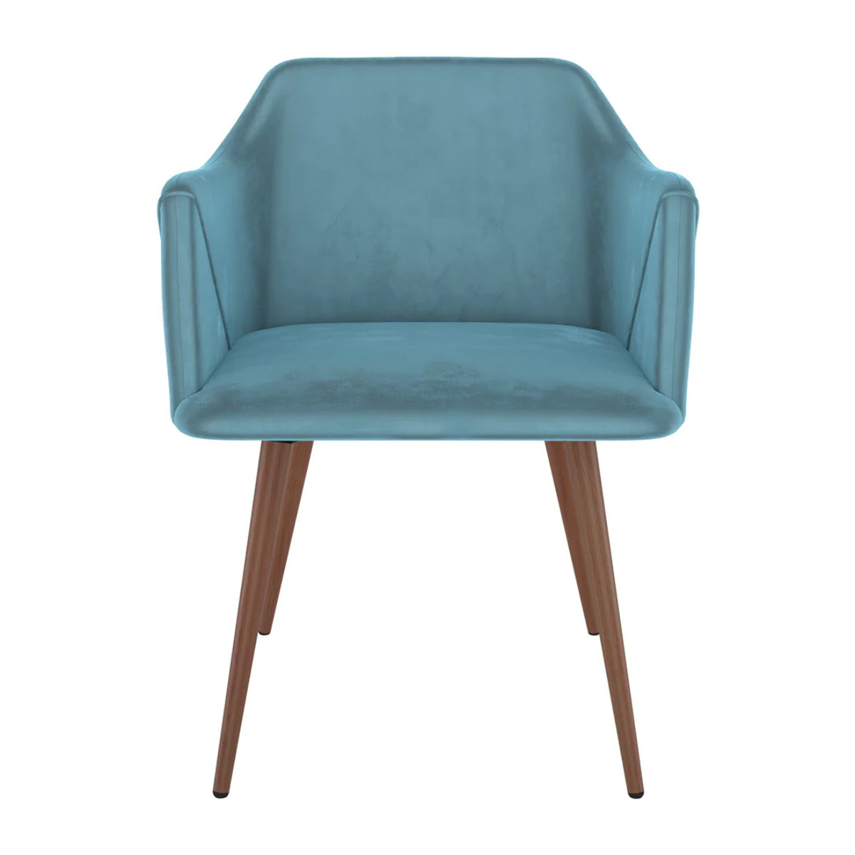 Lot de 2 chaises avec accoudoirs en velours bleu - Daisy