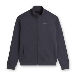Felpa full zip con collo alto e tasche interne