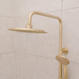 Colonne de douche Mécanique finition Or Doré Brossé - 133x26x52 cm - MOLLY GOLD