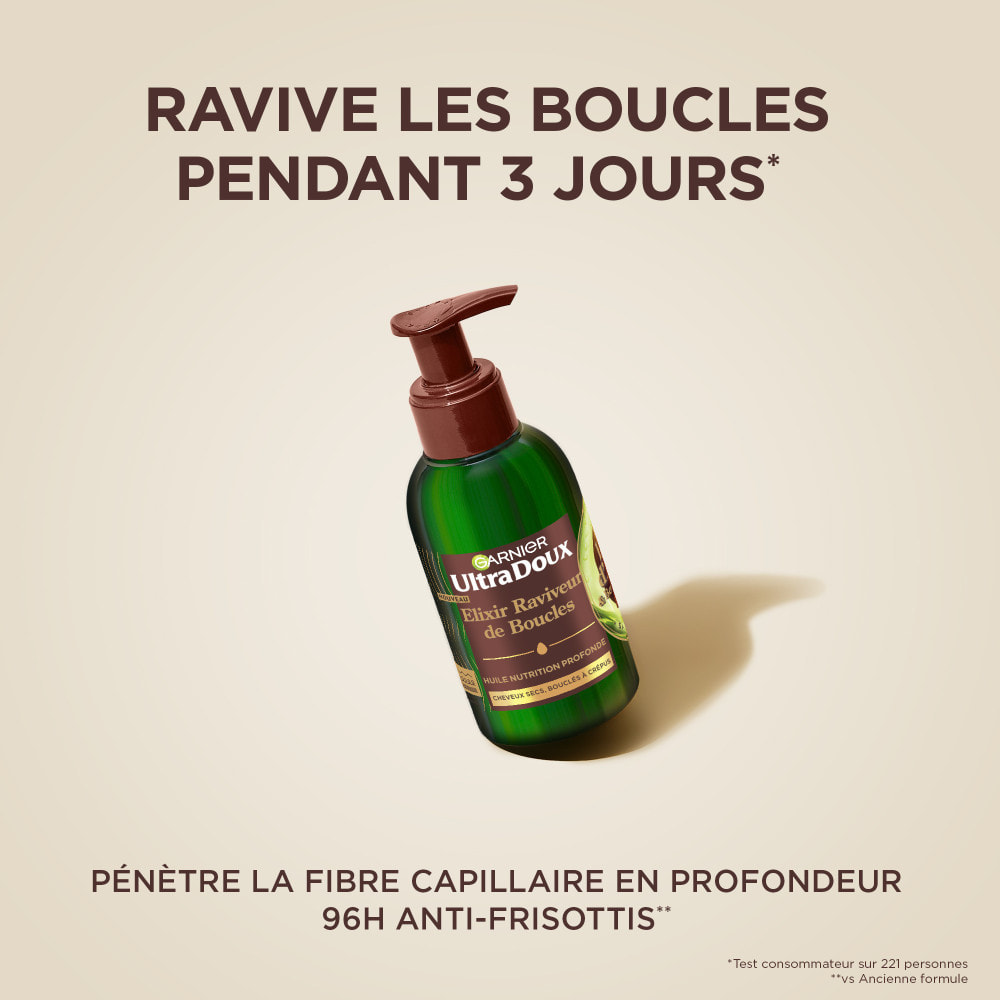 Lot de 6 - Garnier Ultra Doux Pure Huile d'Avocat & Beurre de Karité Elixir Raviveur de Boucles 120ml