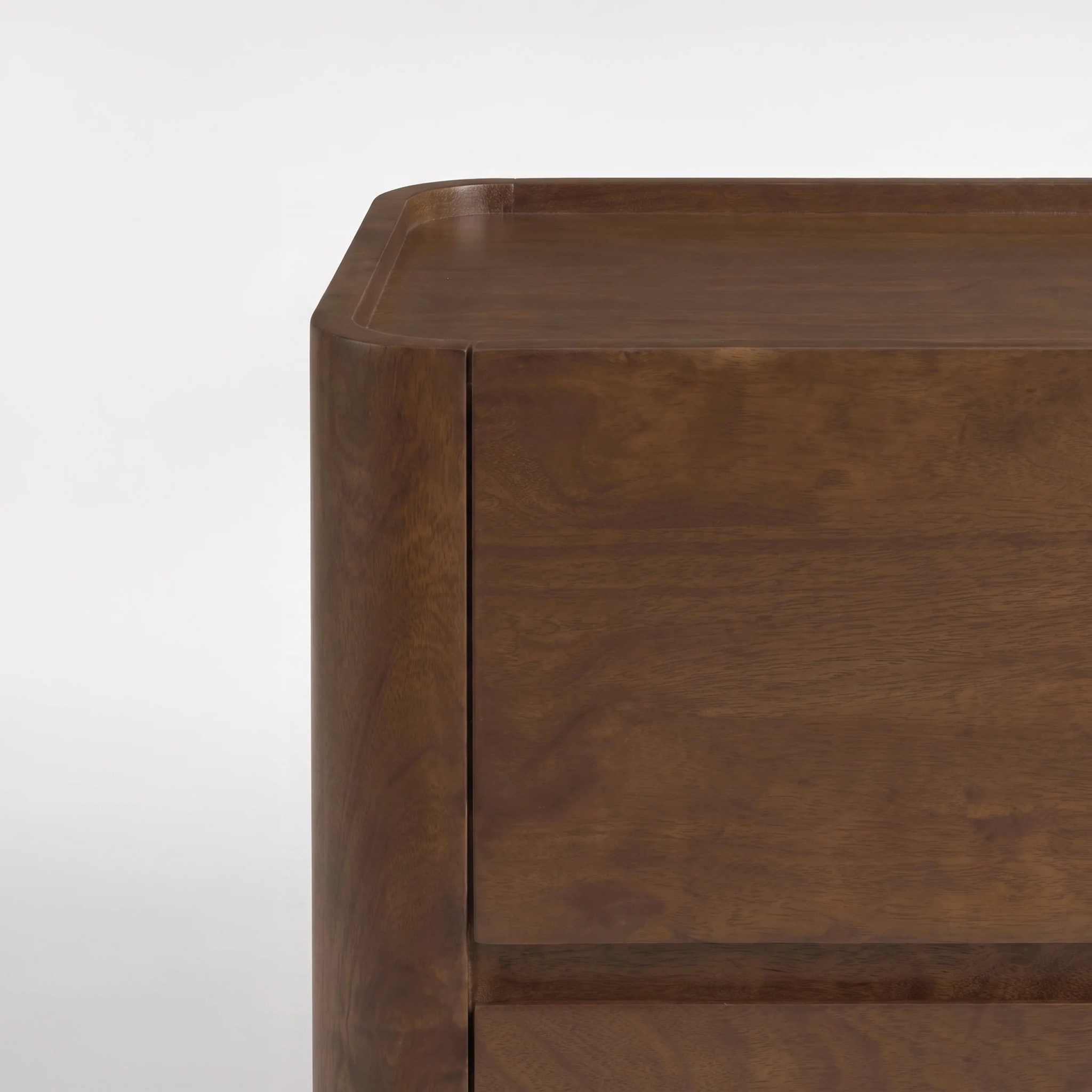 Table de chevet en bois de manguier finition noyer - Aldo