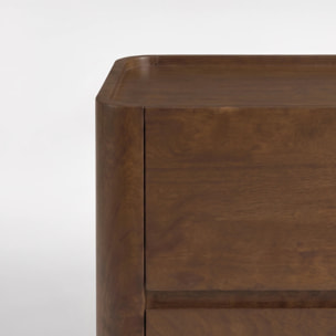 Table de chevet en bois de manguier finition noyer - Aldo