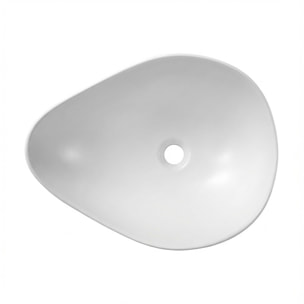 Vasque à poser design asymétrique 50,5 x 38 x 19 cm sans trop-plein blanc mat PixL (CEPX5038WM)