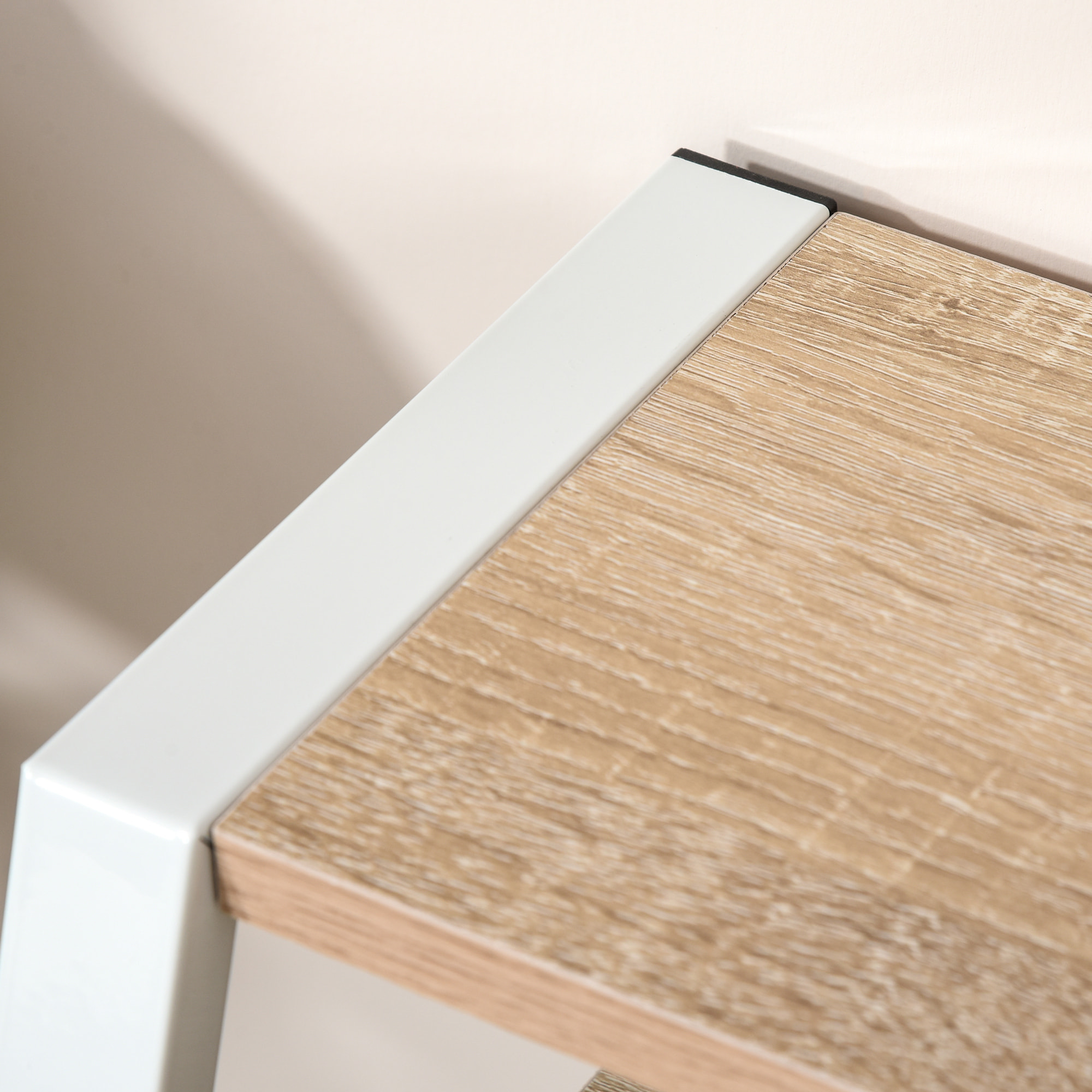 Bureau secrétaire bureau informatique dim. 84L x 45l x 85H cm style néo-rétro étagère coloris chêne clair blanc