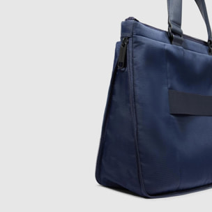 Piquadro Cartella da lavoro porta PC e porta iPad® in tessuto riciclato con protezione anti-frode RFID