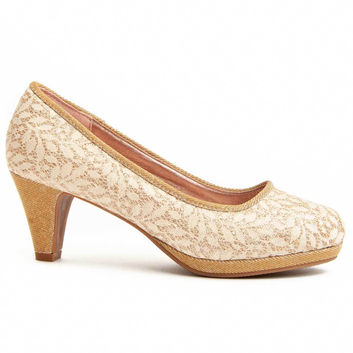 Zapato de tacón - Beige - Altura: 6 cm