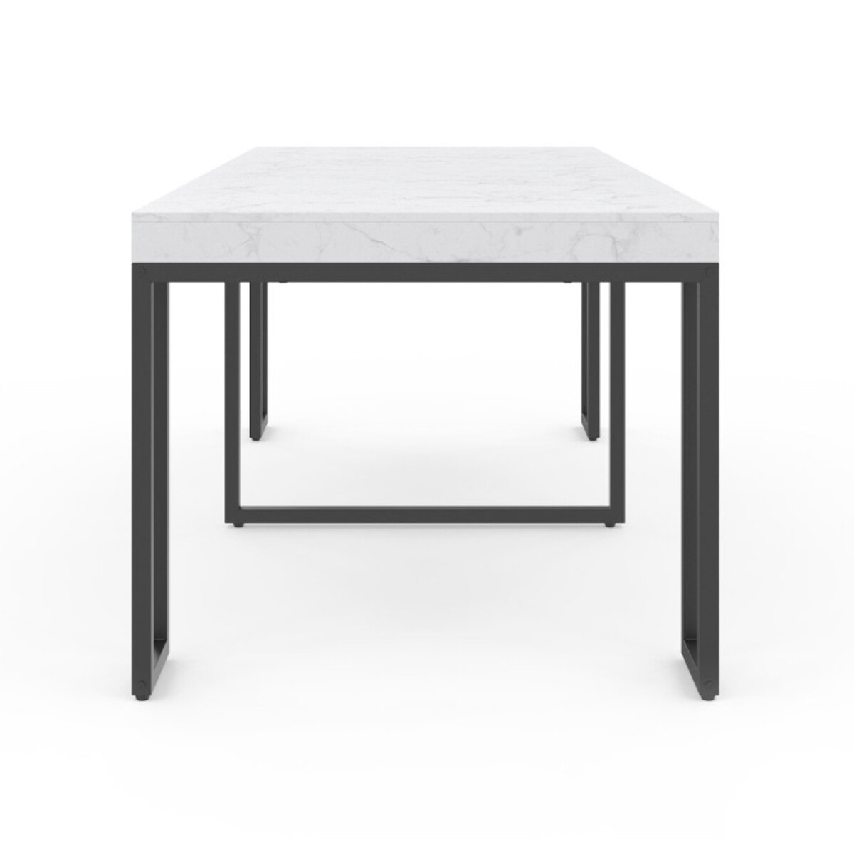 Console-table à manger extensible Glam effet marbre blanc 235cm