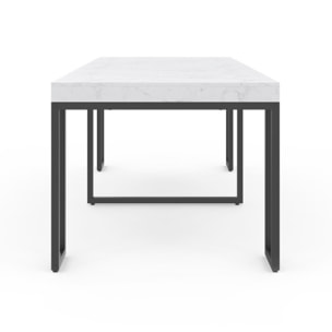Console-table à manger extensible Glam effet marbre blanc 235cm