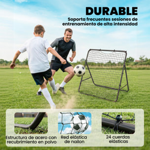 Red de Rebote Plegable, Reboteador de Fútbol Ángulo Ajustable de 5 Niveles, con Tubo de Acero, Fácil de Instalar, para Entrenamiento de Fútbol, 120x73x112 cm, Negro