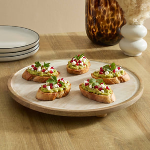 Assiette de présentation sur pied Ava ronde D.40cm blanc