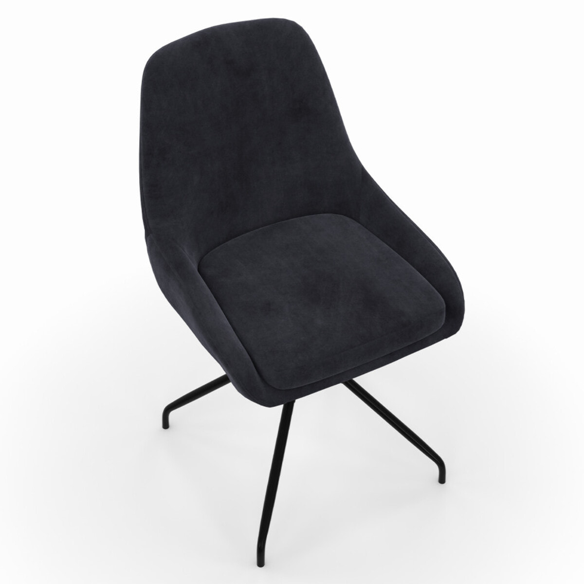 Chaises Olivia pivotantes velours et pieds métal