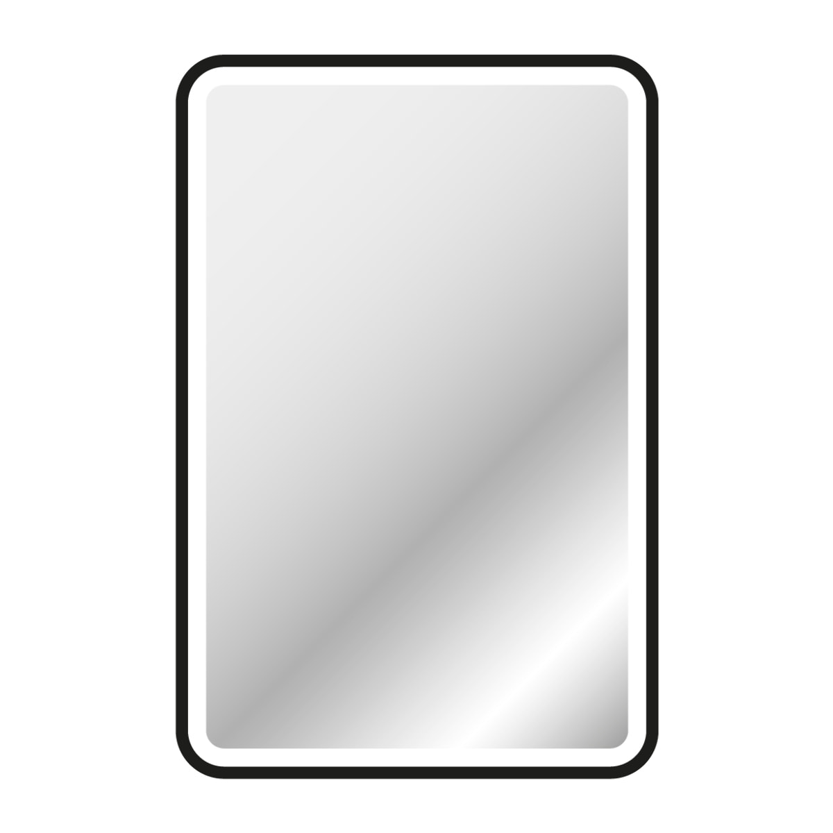 Miroir salle de bain avec eclairage LED et contour noir - 40x60cm - GO BLACK LED