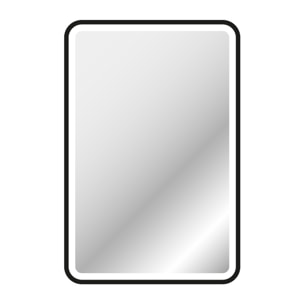 Miroir salle de bain avec eclairage LED et contour noir - 40x60cm - GO BLACK LED