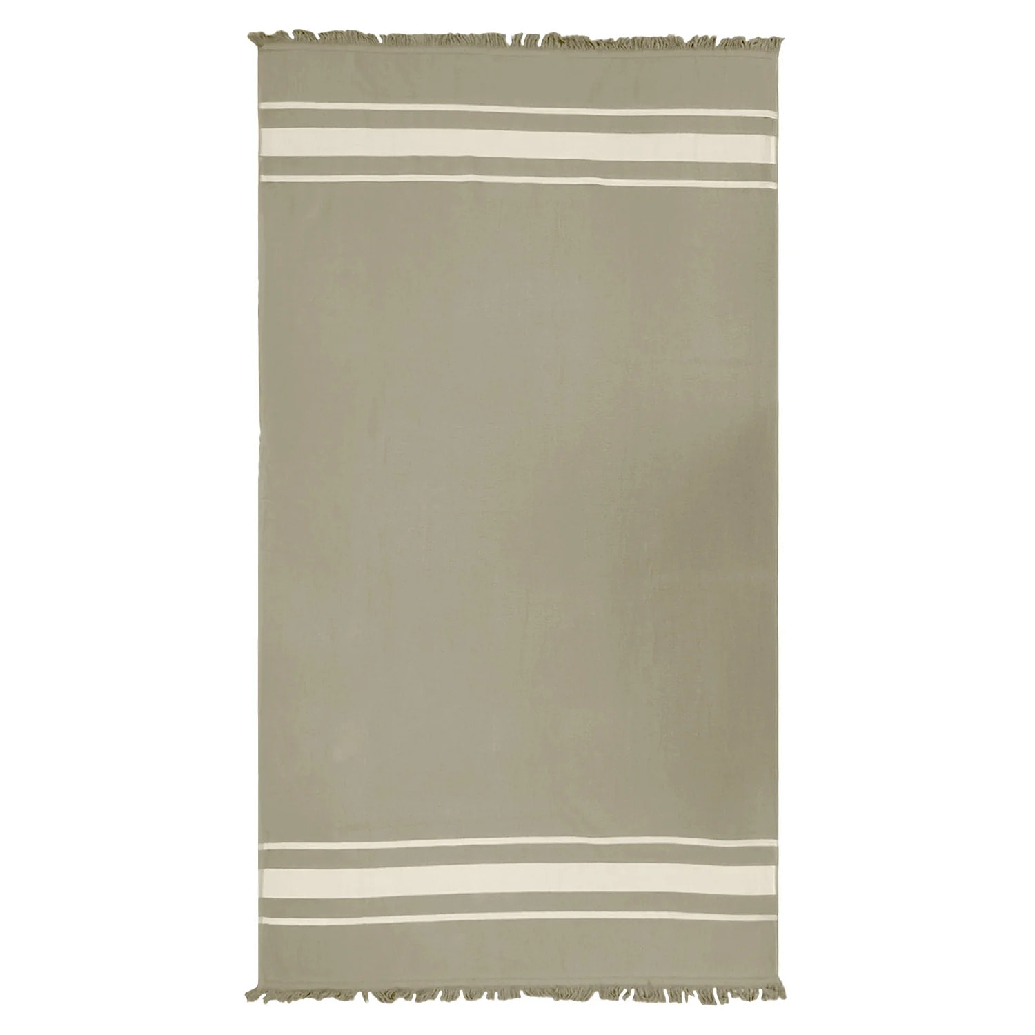 Fouta doublée éponge L - Caraibes Taupe - 340g/m²