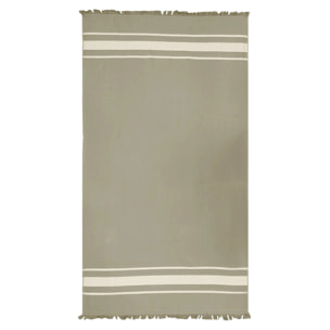 Fouta doublée éponge L - Caraibes Taupe - 340g/m²