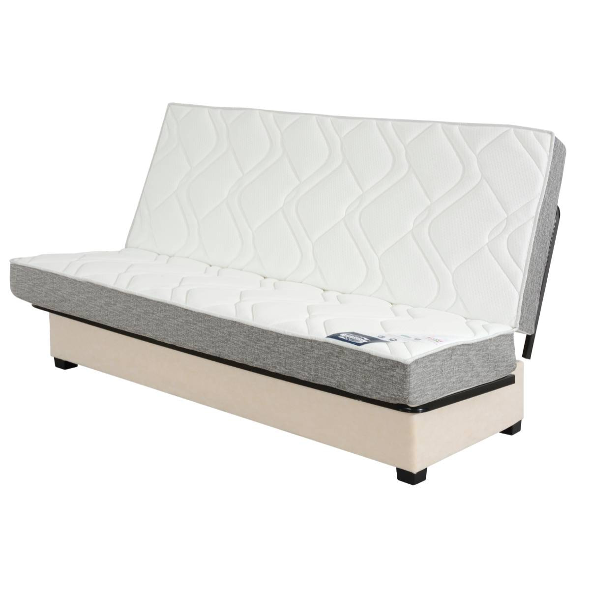 Banquette CC WASHINGTON 130x190, matelas Simmons, coton noir