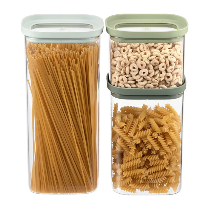 Lot de 3 bocaux en verre (600, 1300, 2000 ml)