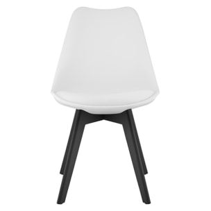 Set di 2 sedie Mark in polipropilene bianco con gambe nere