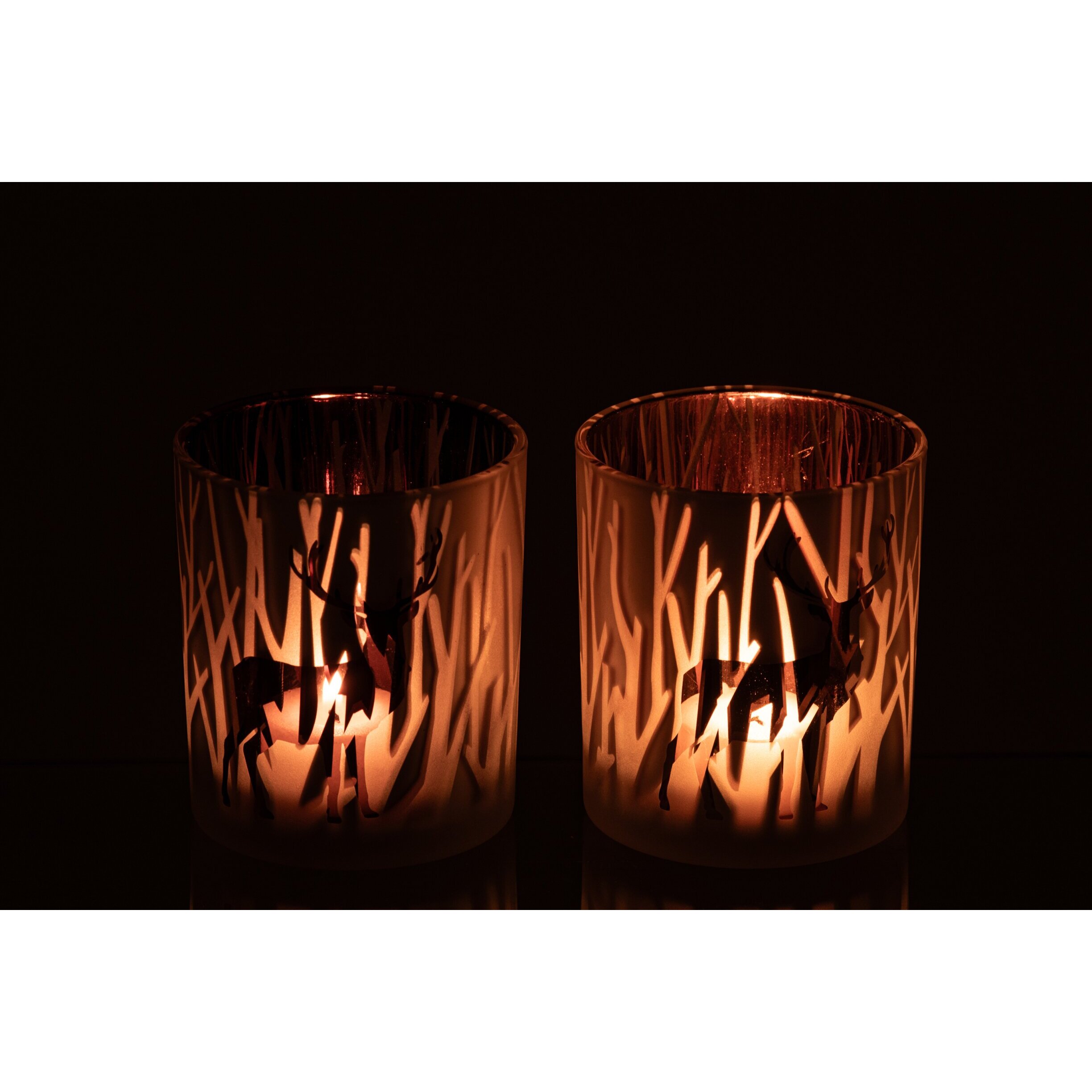 J-Line chandelier cerf - verre - marron/marron foncé - medium - assortiment de 2
