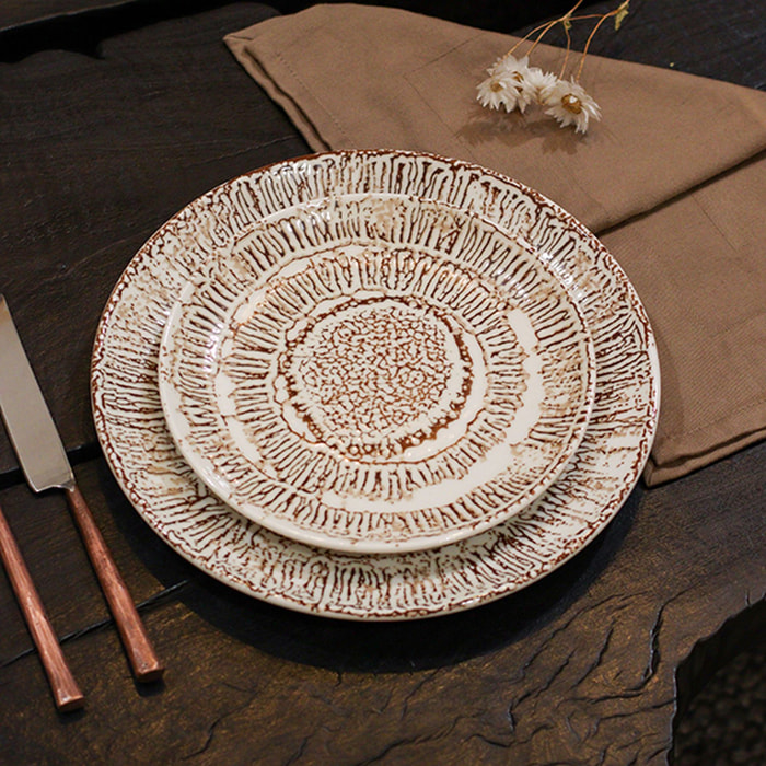 Lot de 6 assiettes à dessert en porcelaine 20cm LODGE