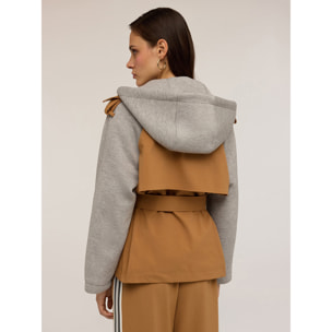 Motivi - Gabardina con insertos de neopreno - Beige