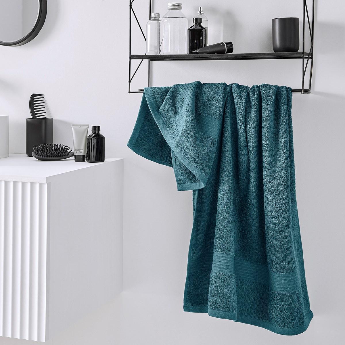 Drap de bain uni ESSENTIAL bleu