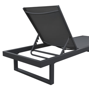 Bain de soleil en aluminium avec coussin gris PALOMINOS