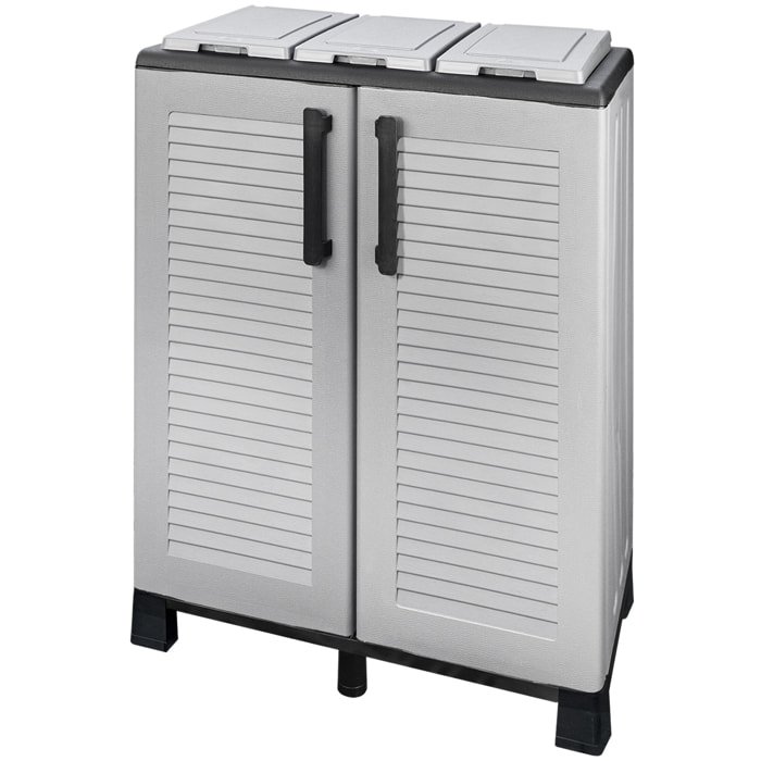 Armario de media altura en polipropileno de la linea eco, práctico para aprovechar al maximo el espacio, l 680 x p370 x h 900 mm.