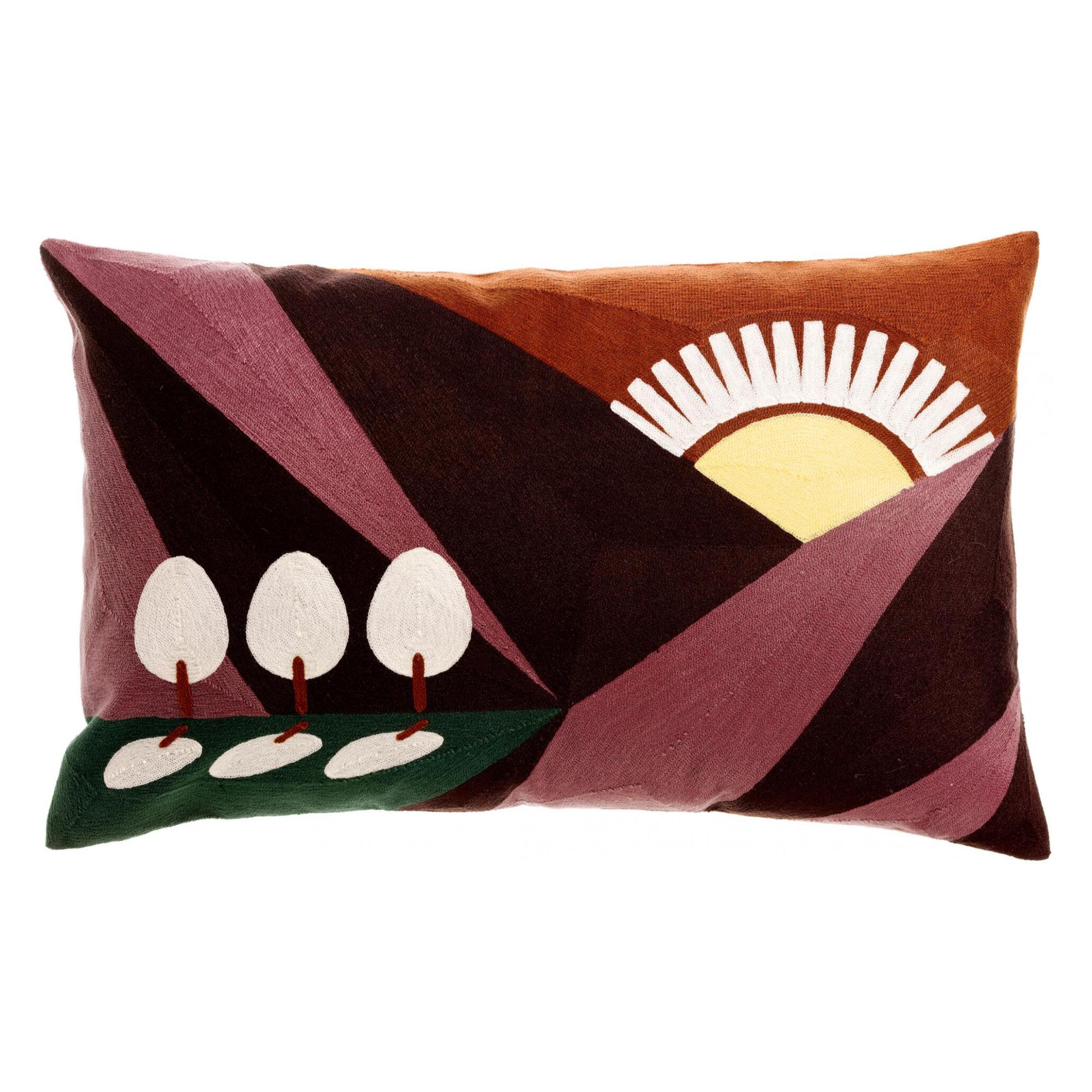 Coussin brodé Eol