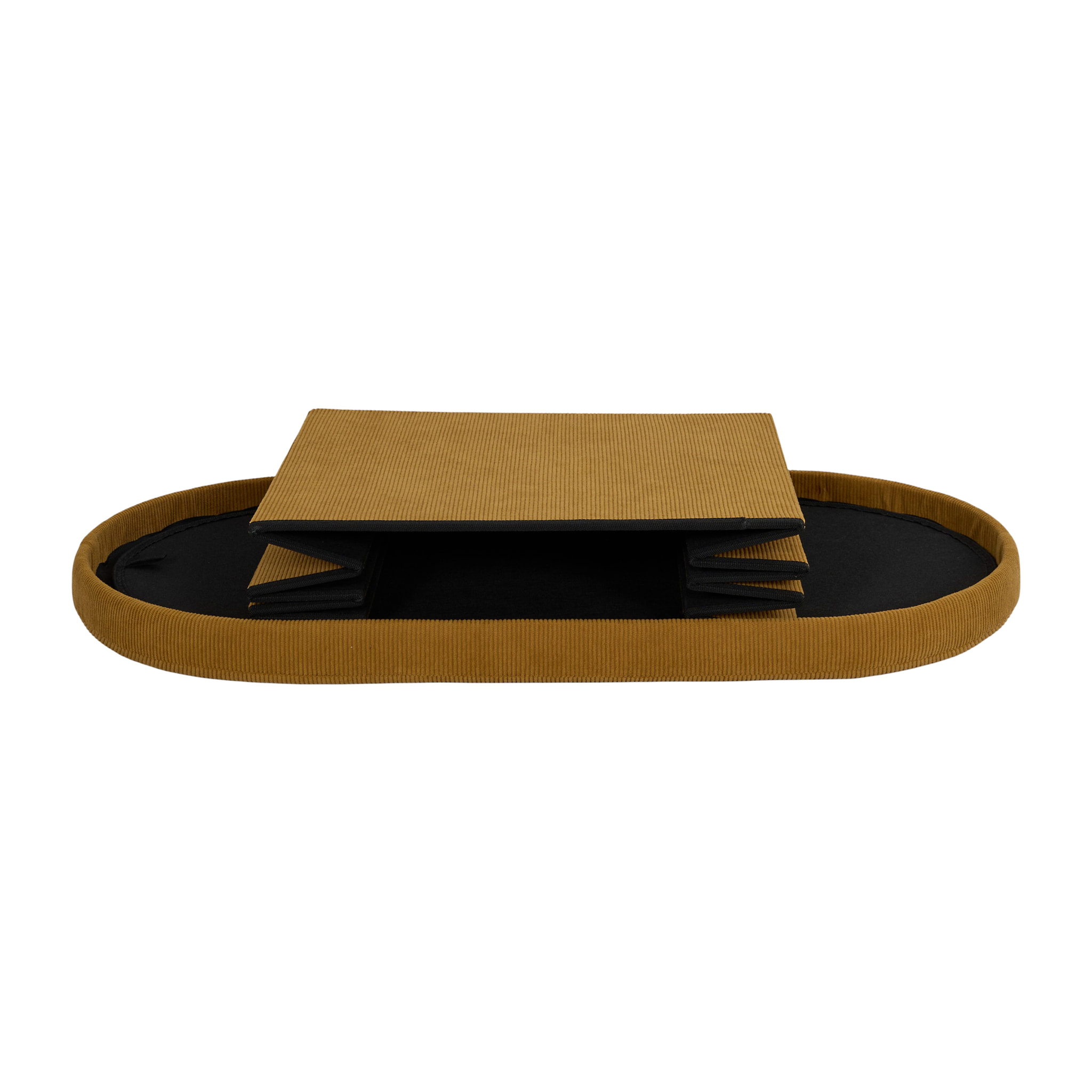 Coffre Banc Pliable - HOME DECO FACTORY - Jules - Tissu Côtelé - Jaune