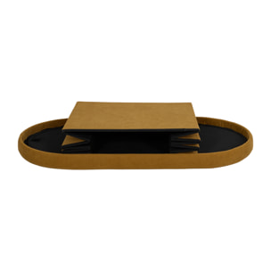 Coffre Banc Pliable - HOME DECO FACTORY - Jules - Tissu Côtelé - Jaune