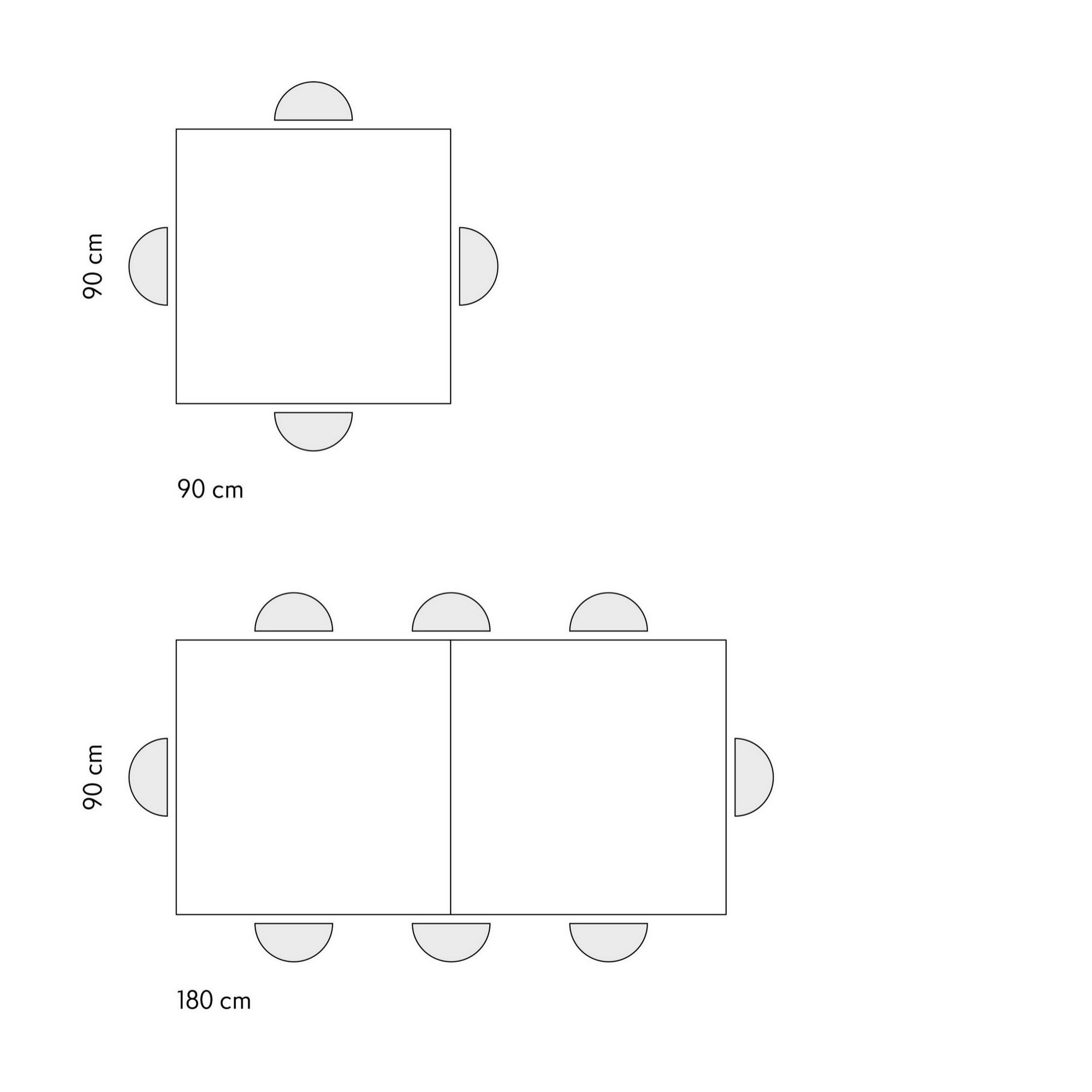 Tavolo POSITANO in legno effetto rovere e gambe antracite, allungabile a libro 90x90 cm - 180x90 cm