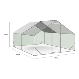 Enclos grillagé pour poules 12m² - 3x4m