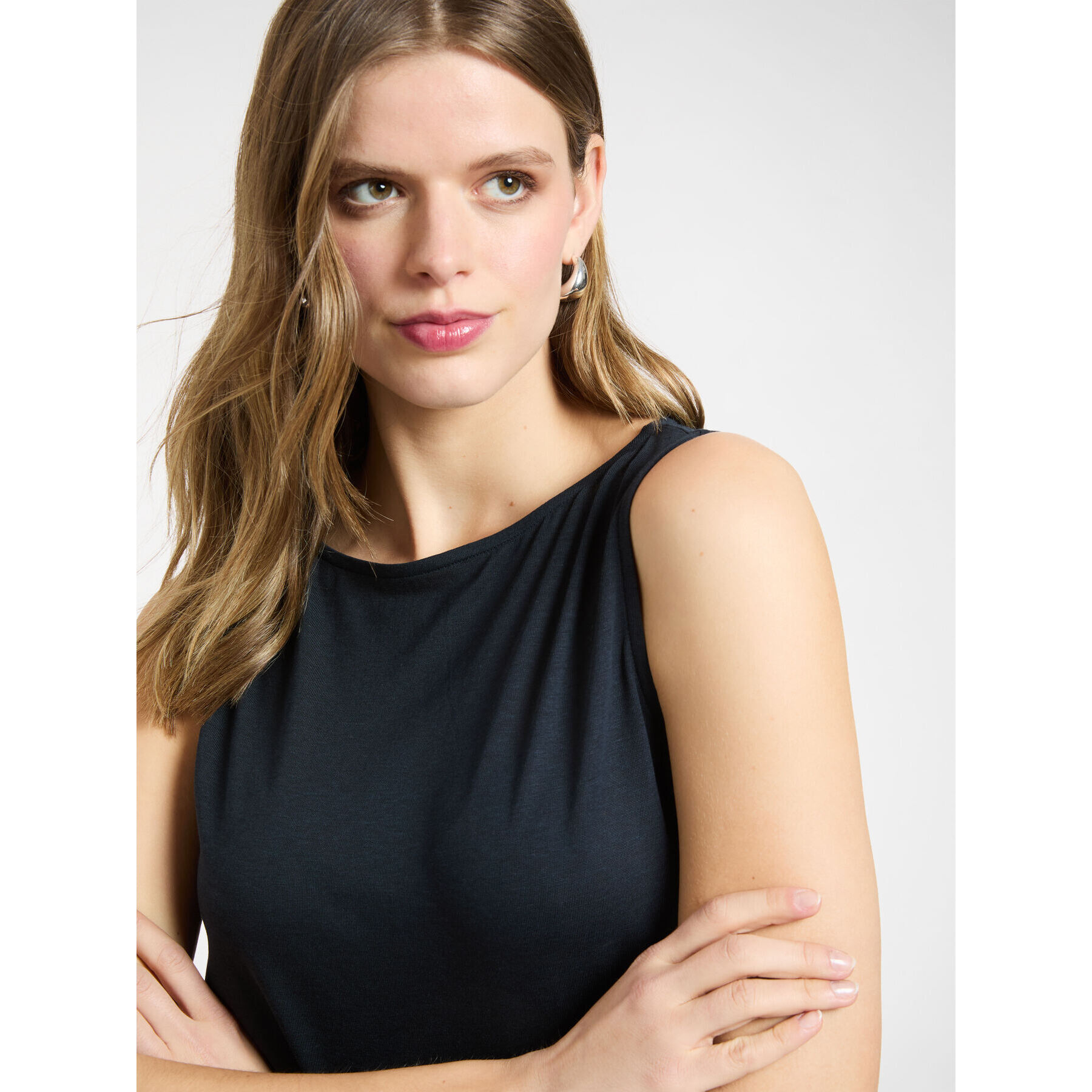 Elena Mirò - Top con escote barco - Azul