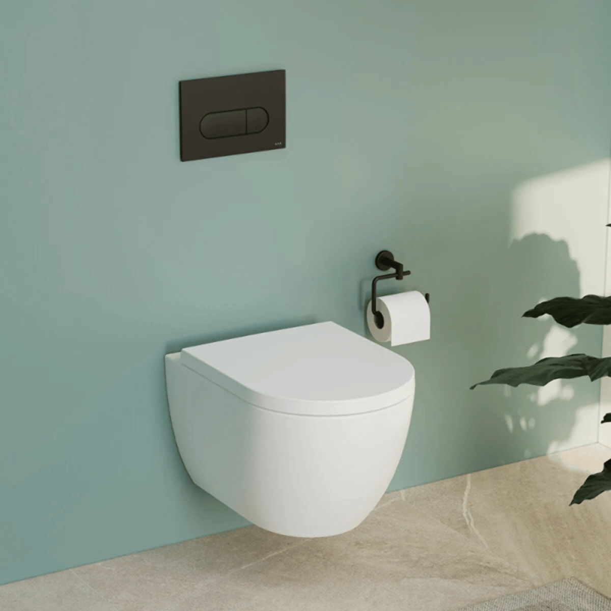 Cuvette WC suspendu sans bride M60 Vortexflush blanc avec abattant frein de chute