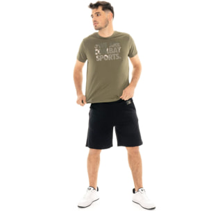 Set completo da uomo con t-shirt e pantaloncino mimetico Leone Military 1947