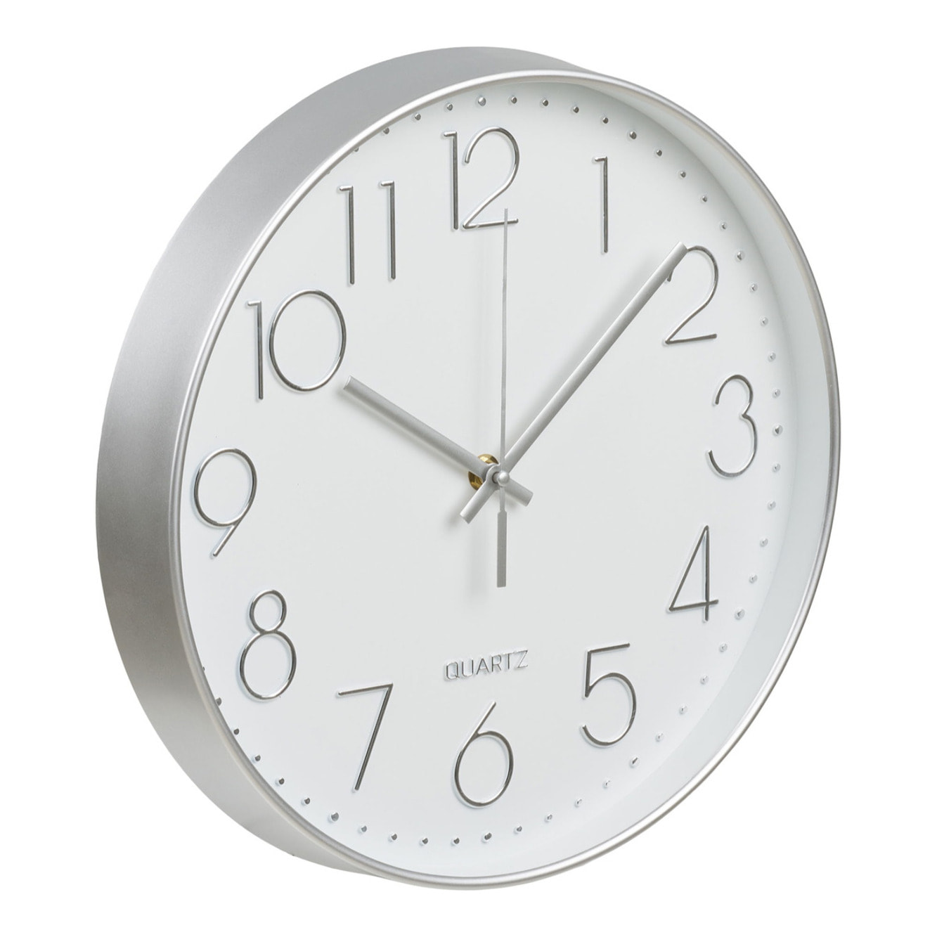 Orologio da parete Lalibela argento con movimento silenzioso ø30 cm