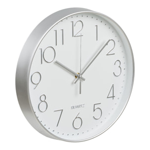 Orologio da parete Lalibela argento con movimento silenzioso ø30 cm