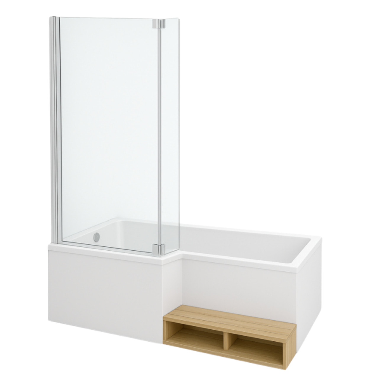 Baignoire bain douche Neo + pare bain + tablier + étagère