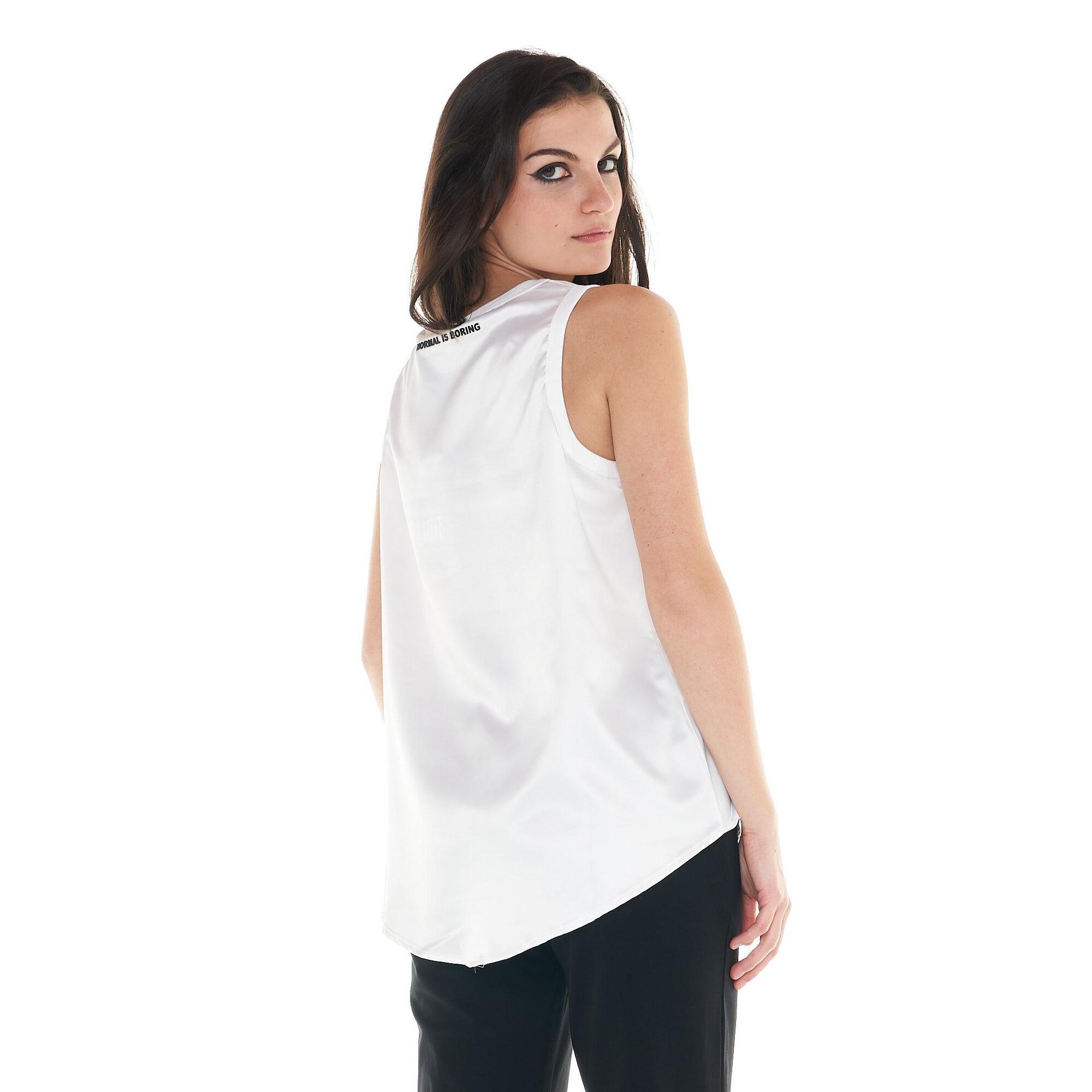 Canotta satin da donna Black and White