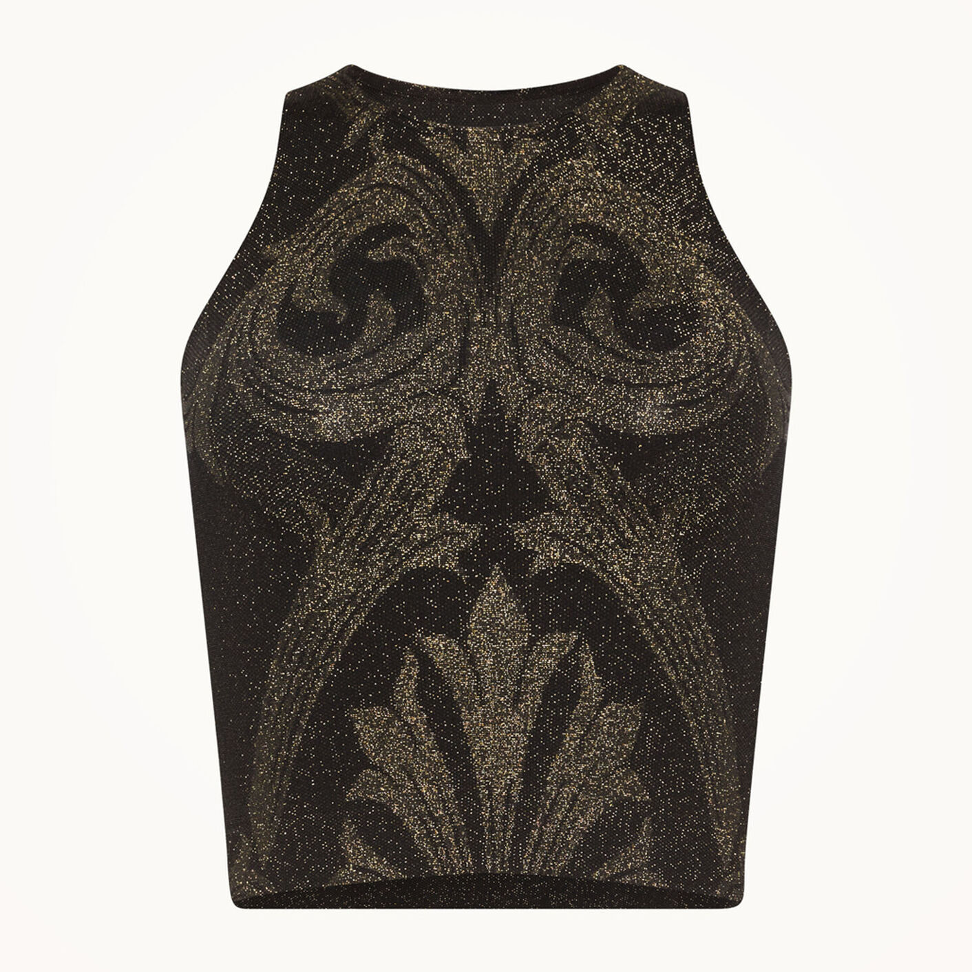 Top senza maniche Metallic Jacquard Crop Top