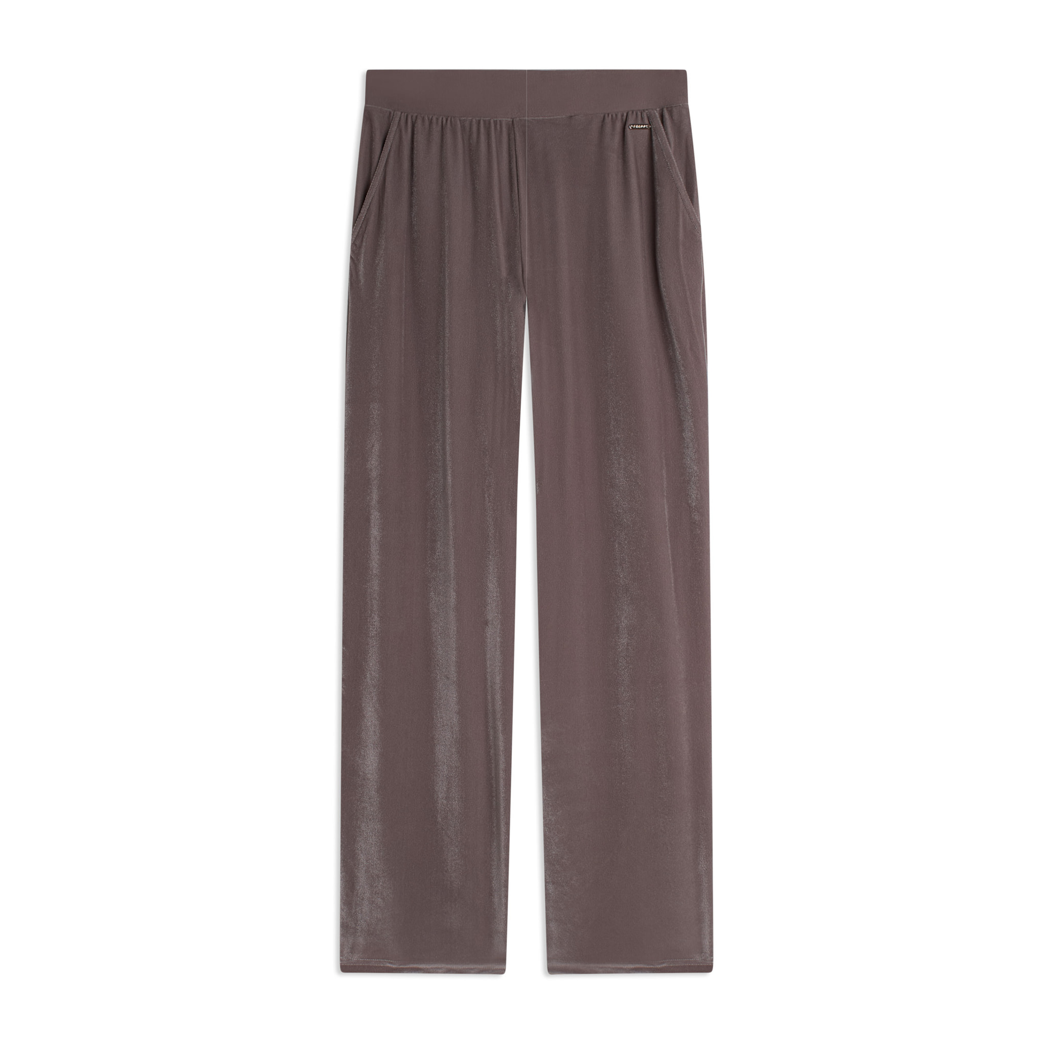 Pantaloni wide leg comfort da donna in tessuto lurex