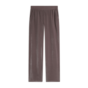 Pantaloni wide leg comfort da donna in tessuto lurex