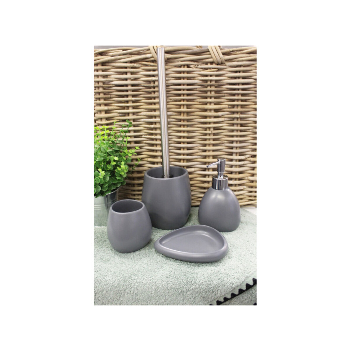 Set 4 accessoires salle de bain en pierre naturelle - KINGSTON