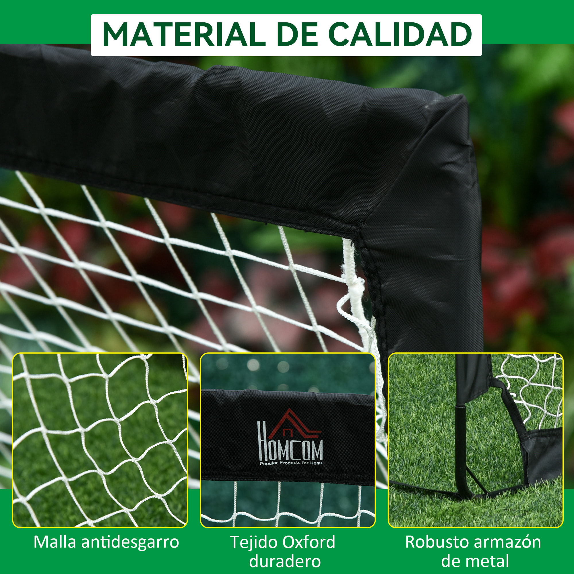 Porterías de Fútbol Plegables, Porterías de Fútbol para Niños y Adultos con Bolsa de Transporte, para Exterior, Jardín, Entrenamiento, Negro