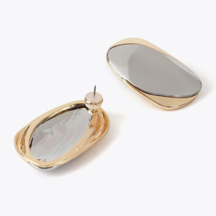 Orecchini grandi metalli combinati