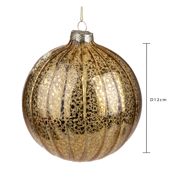 Sfera con intarsi - Pezzi 2 - Colore Dorato - 12x12Hx12cm - Bianchi Dino